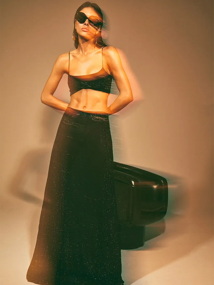 Franca Hotfix Skirt Black