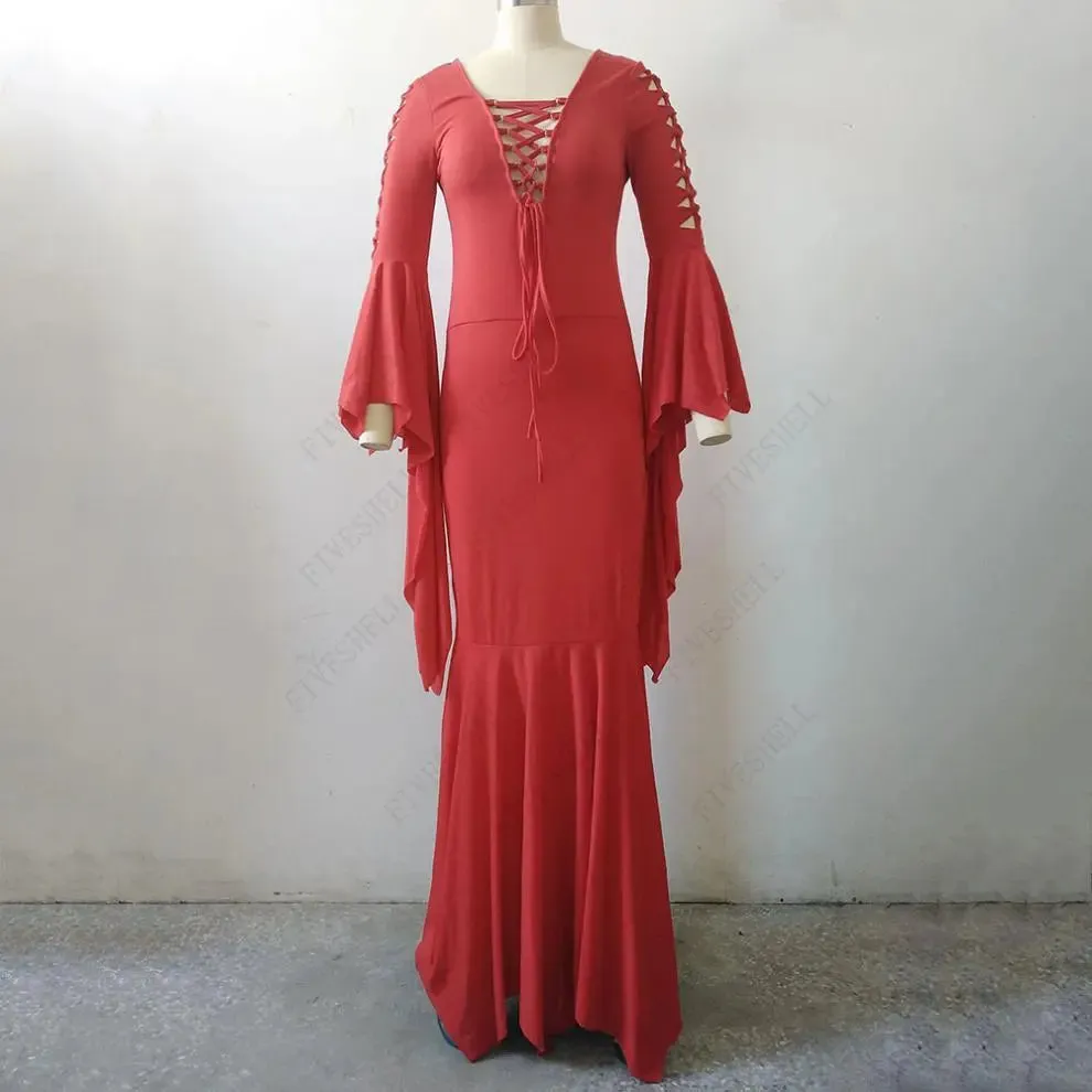 Funki Buys | Dresses | Women's Goth Lace Up Halloween Dress