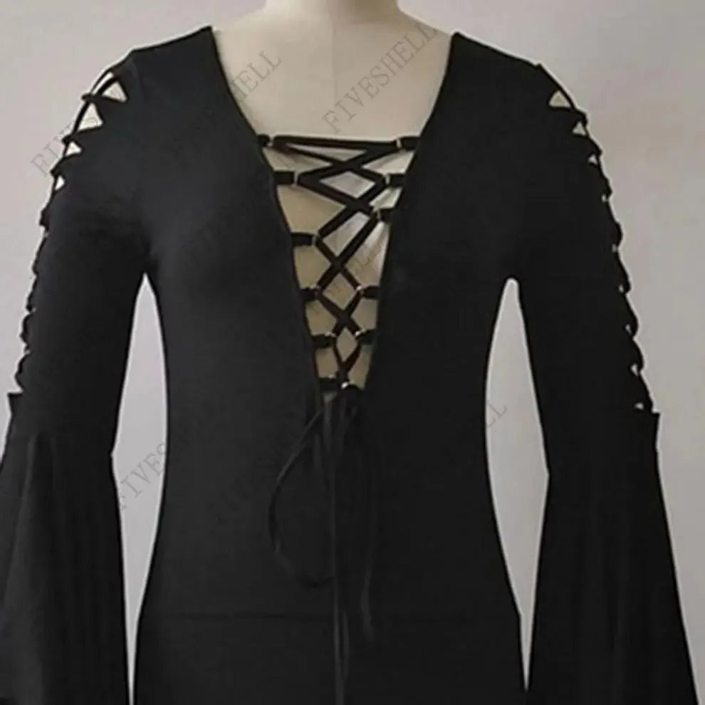 Funki Buys | Dresses | Women's Goth Lace Up Halloween Dress