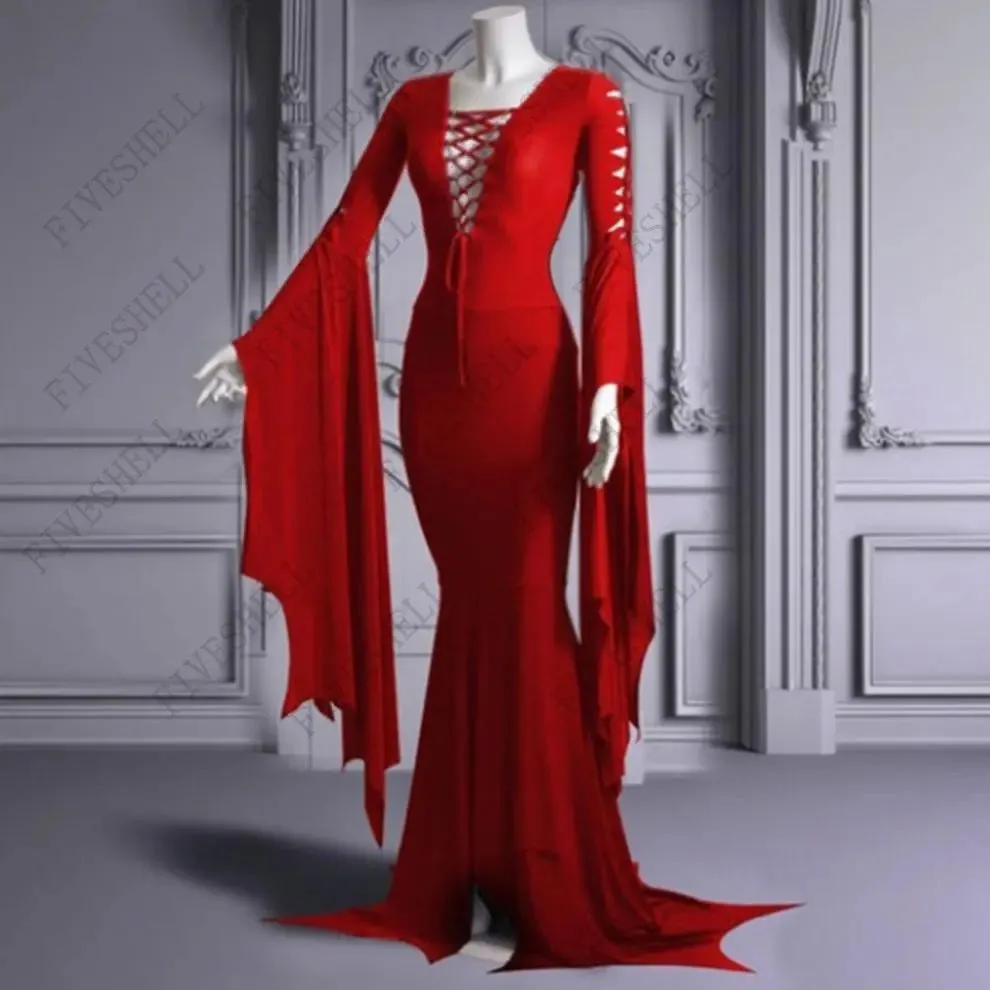 Funki Buys | Dresses | Women's Goth Lace Up Halloween Dress