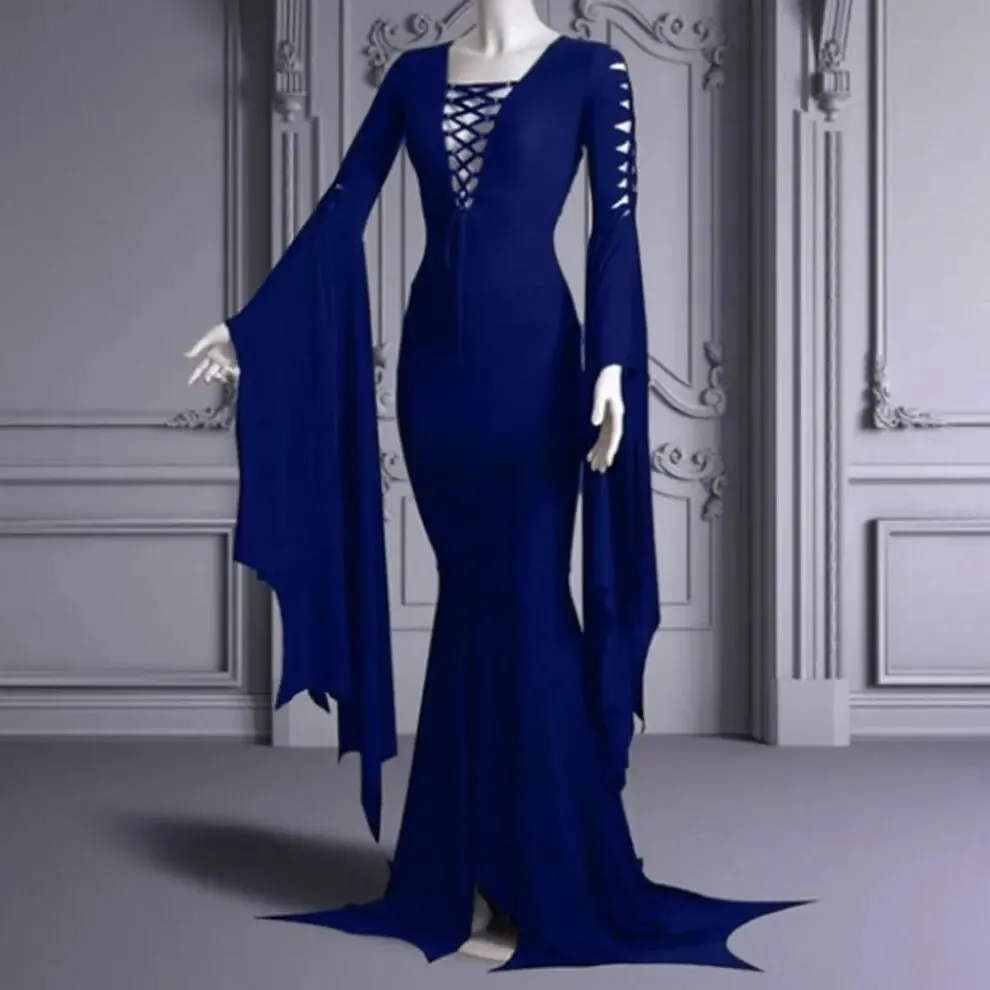 Funki Buys | Dresses | Women's Goth Lace Up Halloween Dress
