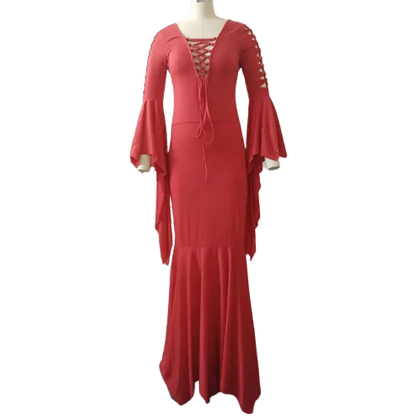 Funki Buys | Dresses | Women's Goth Lace Up Halloween Dress