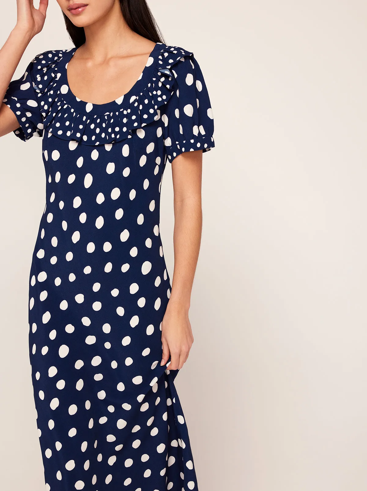 Hilda Mixed Polka Dot Midi Dress