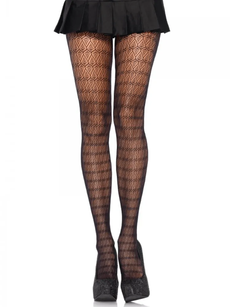 Plume Black Lace Pantyhose