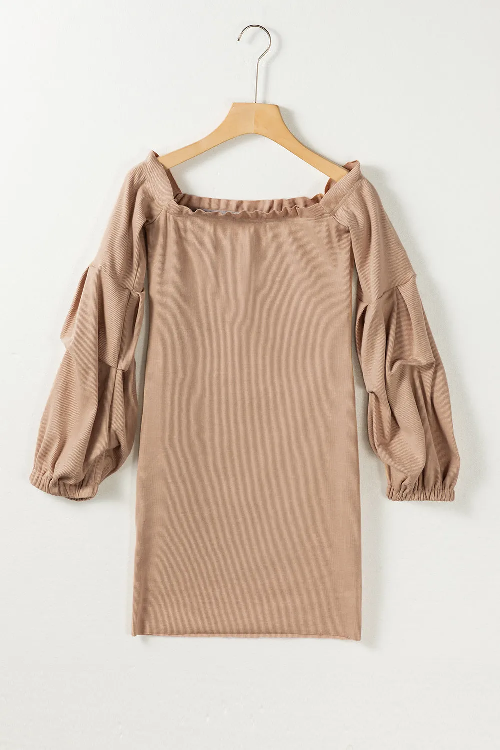 Ruched Off Shoulder Long Sleeve Dress | Winter Dresses | Mini Dress