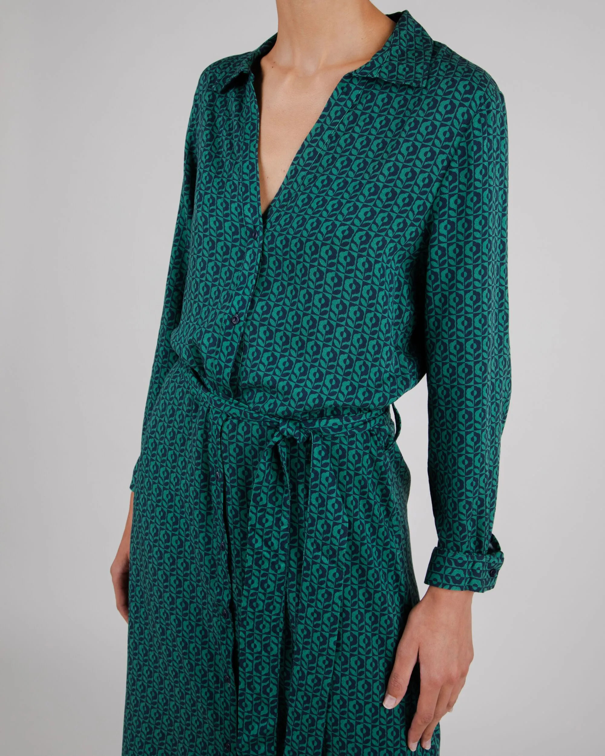 Sunflower Long Vneck Dress Green
