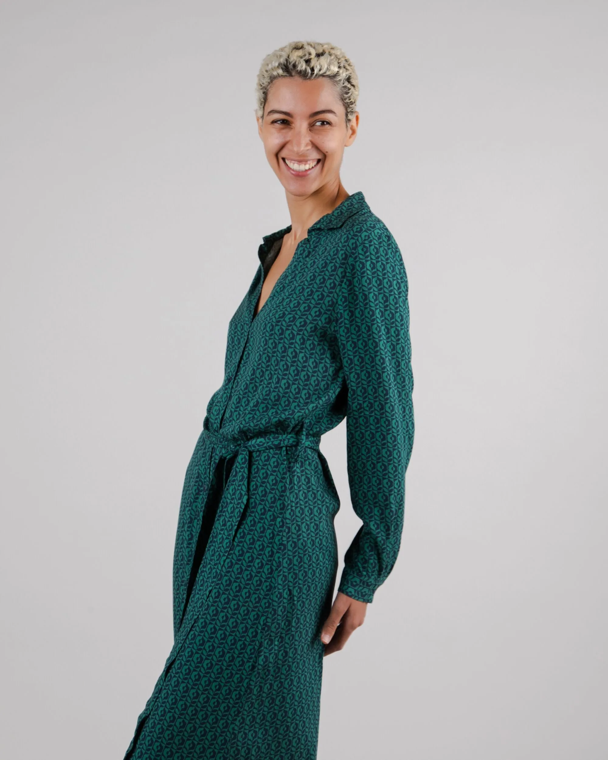Sunflower Long Vneck Dress Green