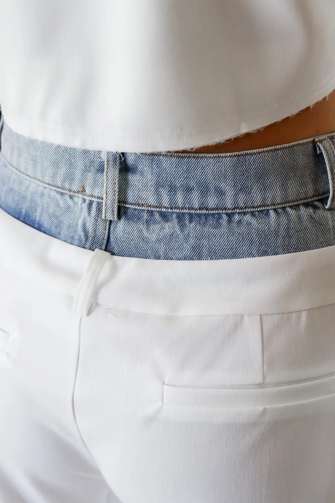 The Hailey Denim Pant Trousers- White