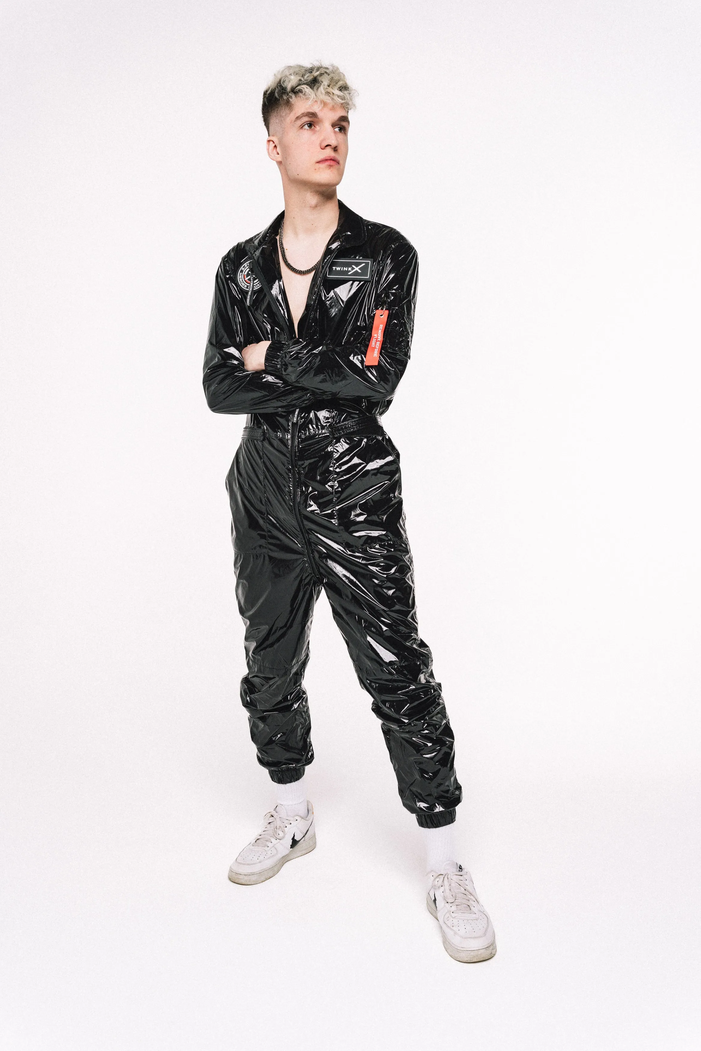 x-forceone flight suit I shiny black I nylon